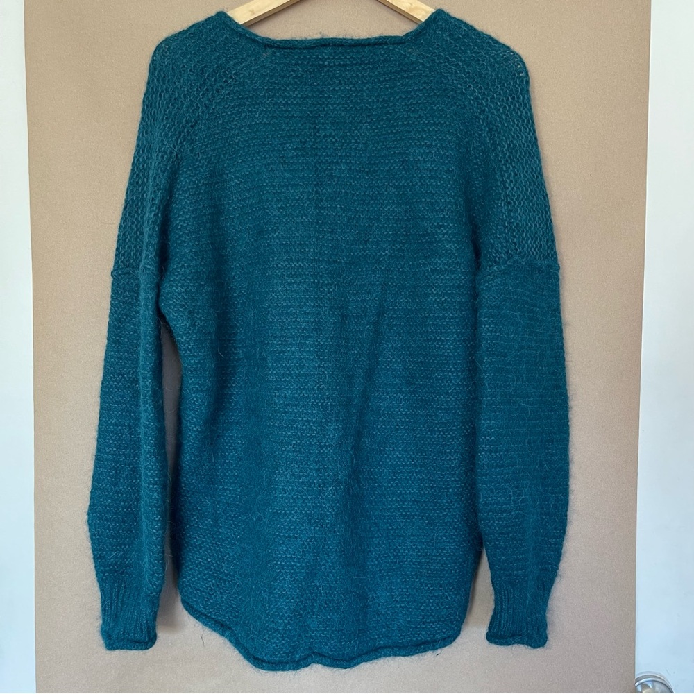 Free People All Mine Women's Alpaca Blend Pullover Knit Teal Sweater Small - Picture 5 of 6